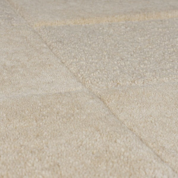 Rankų darbo iš vilnos kilimas smėlio spalvos 60x230 cm Checkerboard – Flair Rugs-image-3