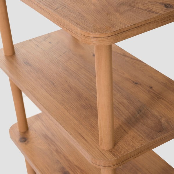 Natūralios spalvos pušies dekoro knygų spinta 80x75 cm Step - Kalune Design-image-3