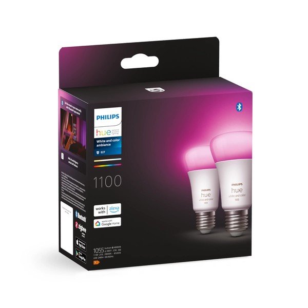 LED lemputės 2 vnt. 11 W E27, White and color ambiance – Philips Hue-image-2