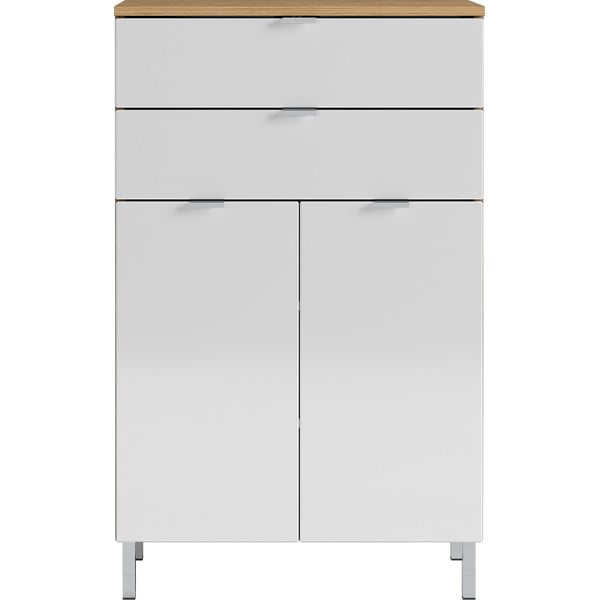 Baltos spalvos spintelė su ąžuolo dekoru Germania Mauresa, aukštis 97 cm-image-2