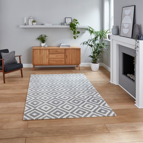 Pilkas kilimas Think Rugs Brooklyn Dice, 160 x 220 cm-image-1