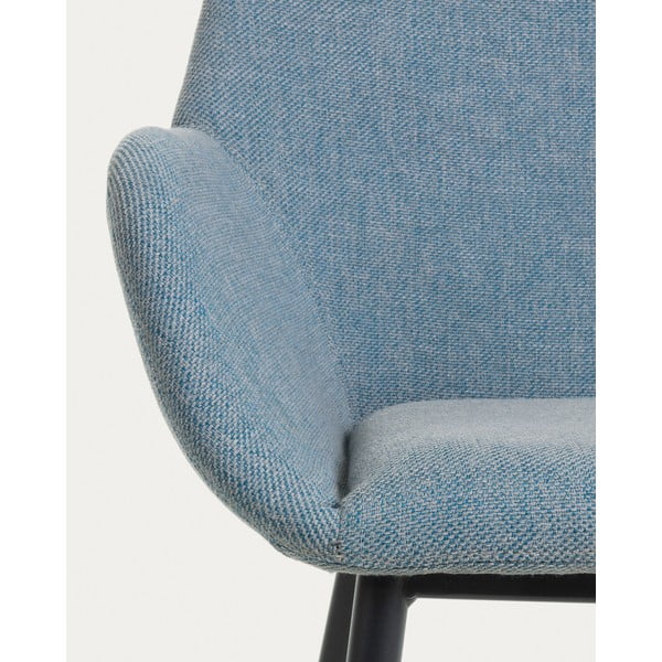 Mėlynos spalvos iš audinio valgomojo kėdė Konna – Kave Home-image-3