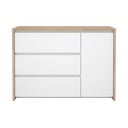 Baltos spalvos/natūralios spalvos šoninė spintelė iš ąžuolo 119x84x48 cm Next – Tvilum