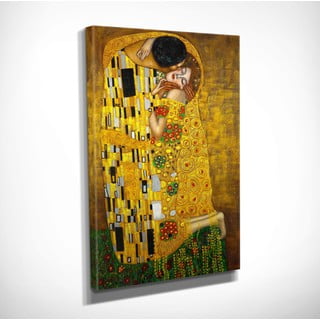 Sieninė reprodukcija ant drobės Gustav Klimt The Kiss, 30 x 40 cm