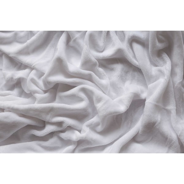 Paklodė baltos spalvos iš mikropliušo su guma 90x200 cm – Jerry Fabrics-image-3