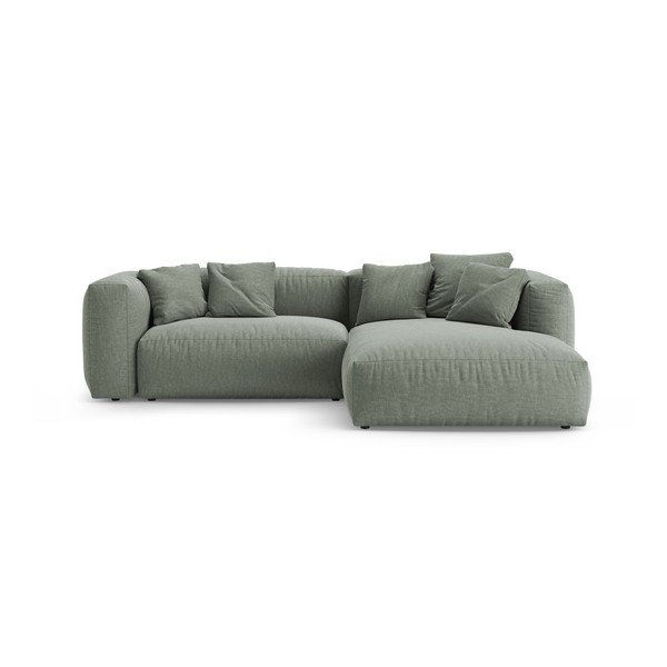Pilkai žalios spalvos sulankstoma modulinė kampinė sofa (su dešiniuoju kampu/su gultu) – Micadoni 