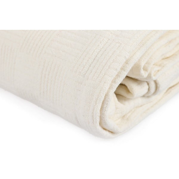 Medvilninis lengvas lovos užtiesalas Pique Cream, 200 x 240 cm-image-2