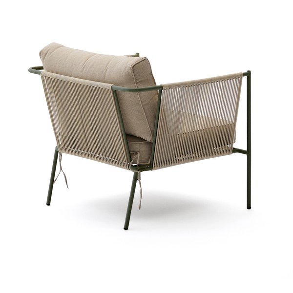 Žalios spalvos/smėlio spalvos metalinis sodo krėslas Zivia – Kave Home-image-4