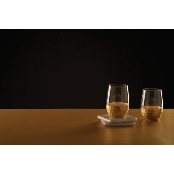 4 stiklinių rinkinys su aukso detalėmis Premier Housewares Astrid, 240 ml-image-2