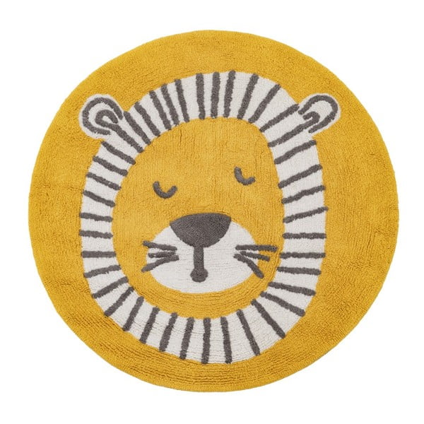 Iš medvilnės vaikiškas kilimas ochros spalvos ø 100 cm Lion – Ixia