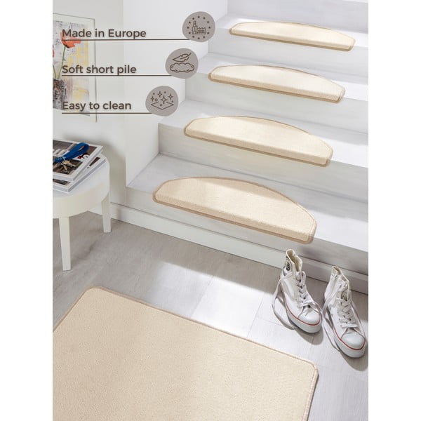 15 kreminės spalvos kilimėlių laiptams rinkinys Hans Home Fancy, 23 x 65 cm-image-4