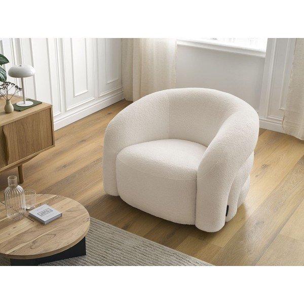 Smėlio spalvos pasukamas krėslas iš boucle Elina – Bobochic Paris-image-1