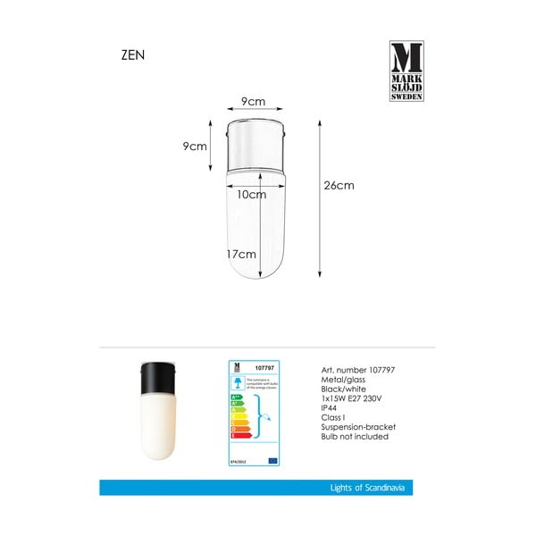 Juodas lubinis šviestuvas Markslöjd Zen Ceiling Black-image-2