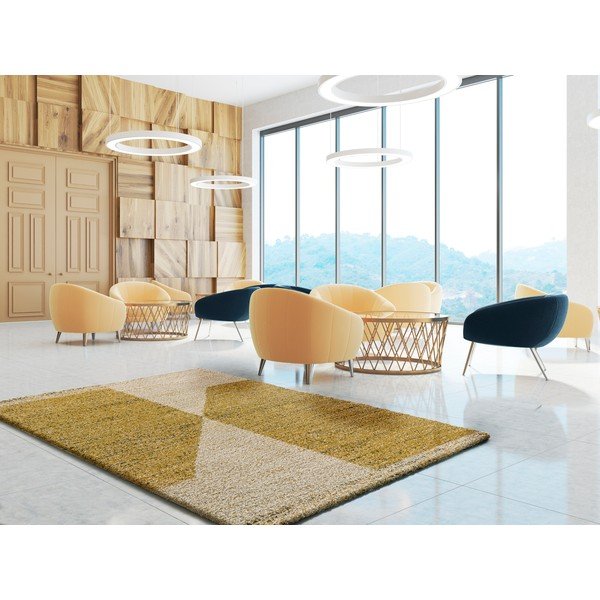 Garstyčių geltonos spalvos kilimas Universal Ikone, 60 x 110 cm-image-1
