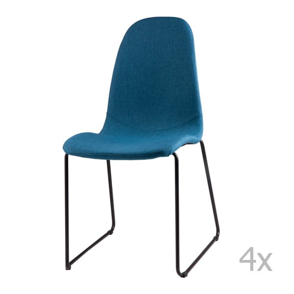 4 tamsiai mėlynų valgomojo kėdžių rinkinys "sømcasa Helena