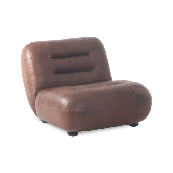 Rudos spalvos iš odos krėslas Wyatt – Dutchbone