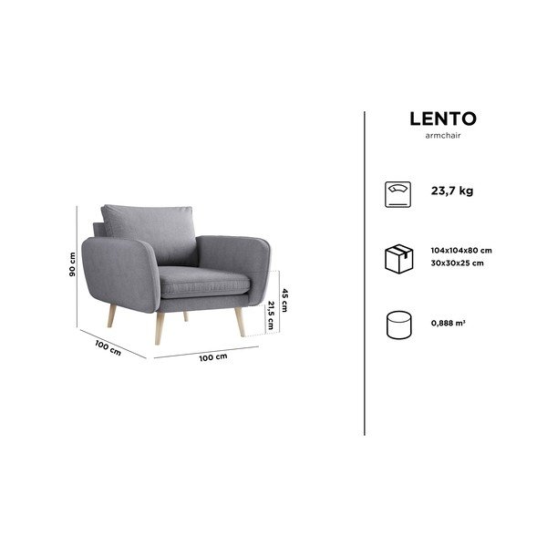 Smėlio spalvos krėslas Kooko Home Lento-image-3