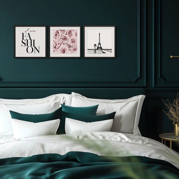 Paveikslai 3 vnt. 30x40 cm Parisienne – Styler-image-1