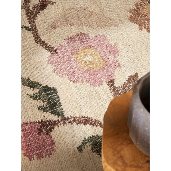 Rankų darbo kreminės spalvos iš džiuto kilimas 160x230 cm Roya Violette – Elle Decoration-image-3