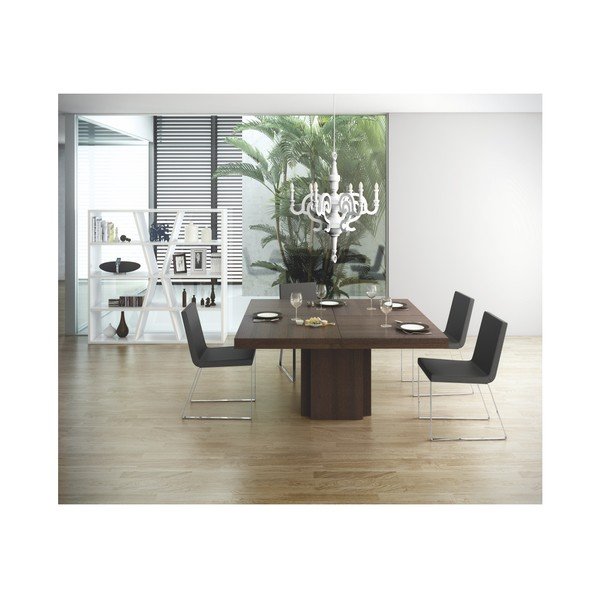 Tamsiai rudas valgomojo stalas TemaHome Dusk, 130 x 130 cm-image-1