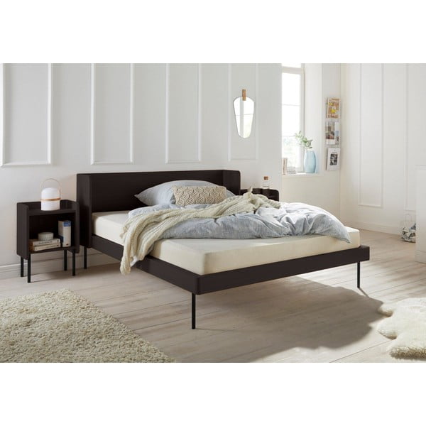 Dvigulė lova juodos spalvos iš ąžuolo 180x200 cm Wrap – Bonami Selection-image-1