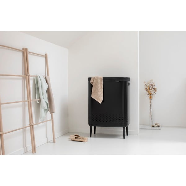 Iš metalo skalbinių krepšys matinės juodos spalvos 90 l Bo Hi – Brabantia-image-1