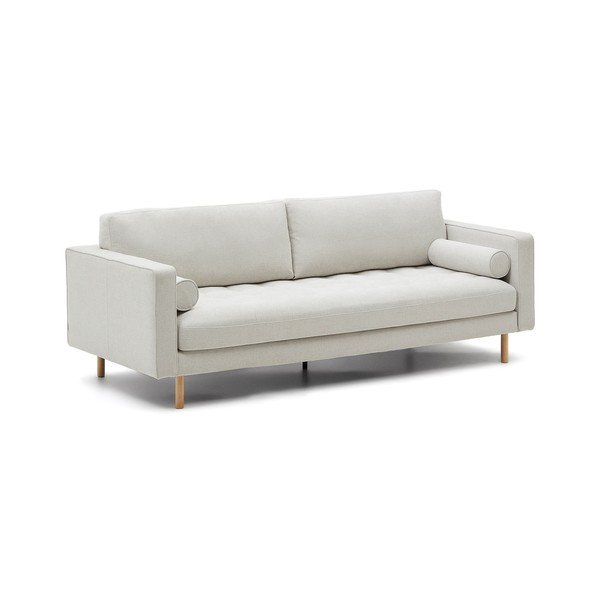 Pilkai smėlinės spalvos iš šenilinio audinio sofa 222 cm Debra – Kave Home-image-1