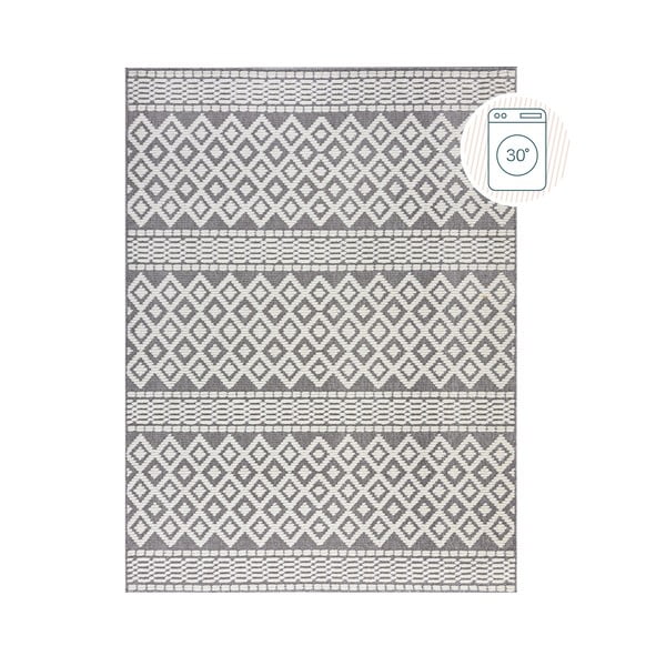 Skalbiamas iš šenilino kilimas pilkos spalvos 80x160 cm Jhansi – Flair Rugs