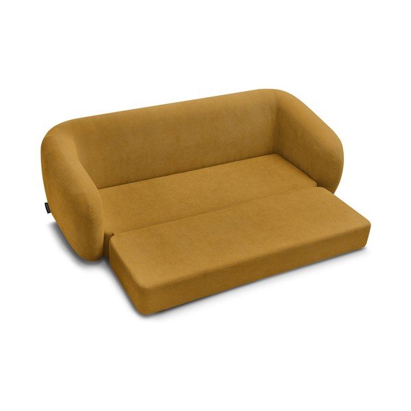 Garstyčių spalvos sulankstoma sofa iš šenilinio audinio 228 cm Neyo – Bobochic Paris-image-3