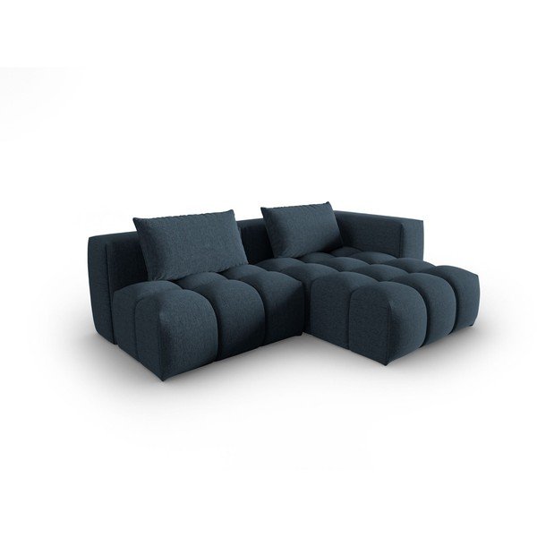 Tamsiai mėlynos spalvos kampinė sofa (su dešiniuoju kampu/su gultu) Verona – Cosmopolitan Design