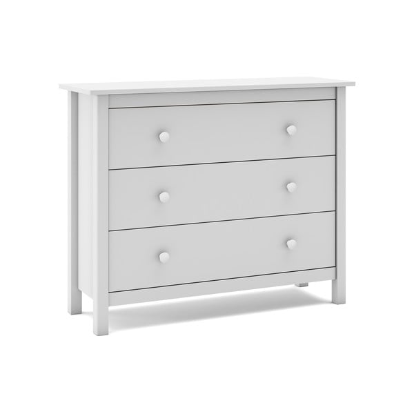 Balta žema vaikiška komoda iš pušies medienos 100x80 cm Max - Marckeric-image-4