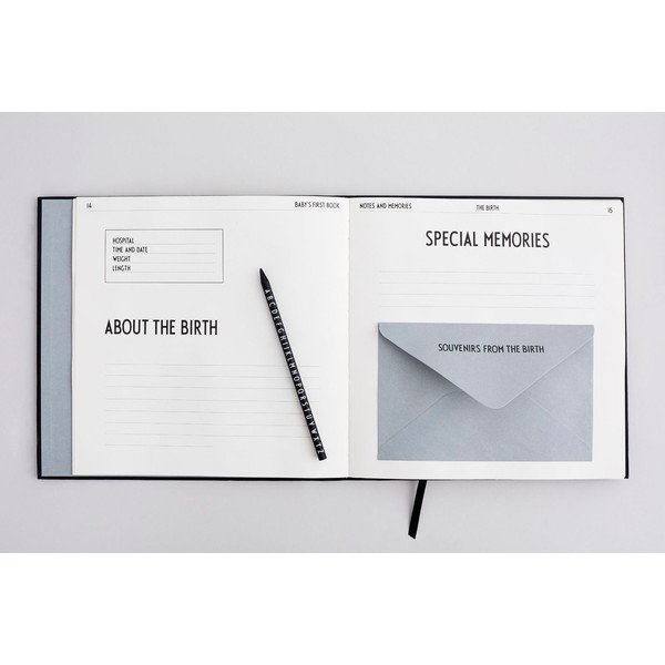 Juodos spalvos vaikų atsiminimų knyga Design Letters Baby's First Book-image-2