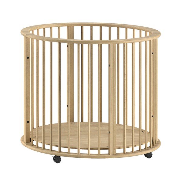 Natūralios spalvos iš buko masyvo maniežas vaikams 90x90 cm Dino – Vipack