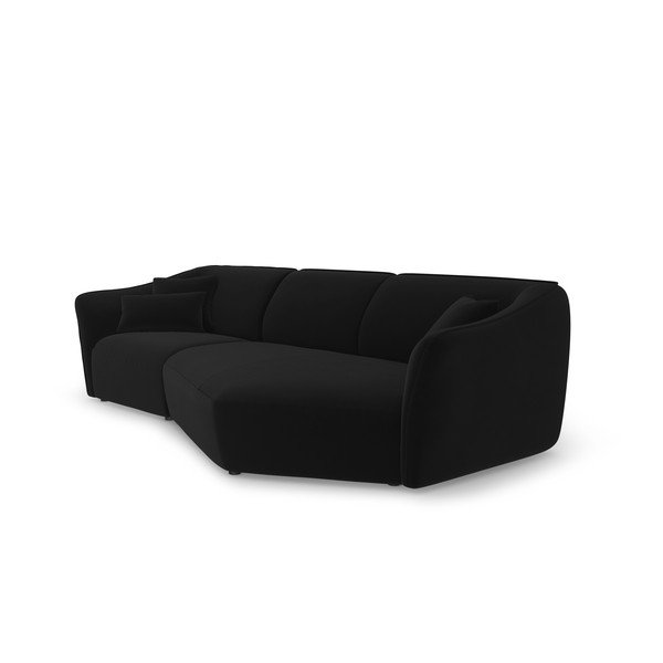 Iš velveto kampinė sofa juodos spalvos Tokyo – Cosmopolitan Design-image-3