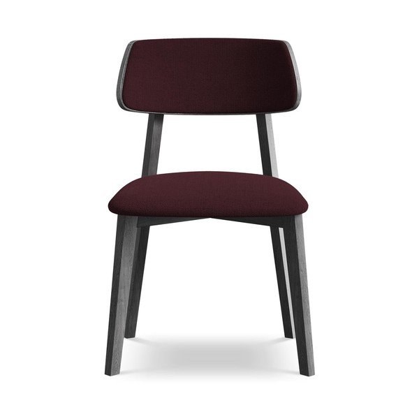 Bordo spalvos iš medienos masyvo valgomojo kėdė Niu – Makamii-image-1