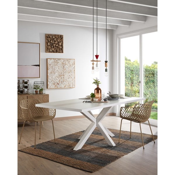 Baltas valgomojo stalas Kave Home Arya, 160 x 100 cm-image-1