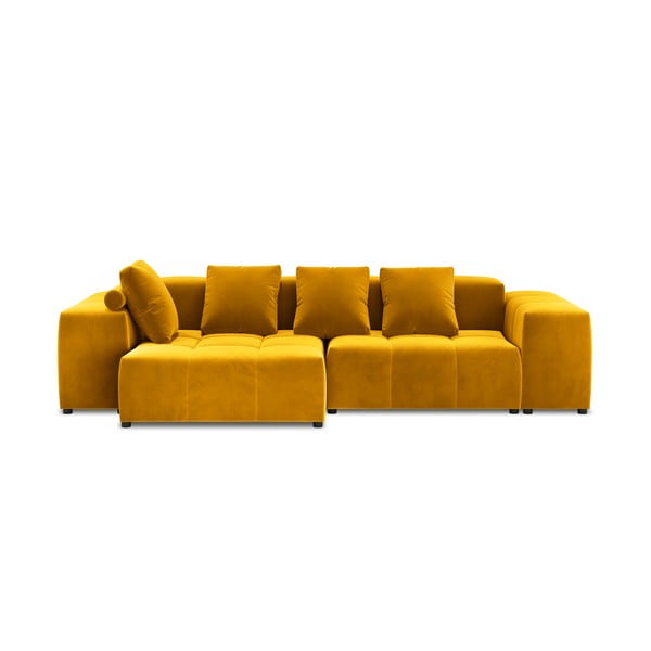 Geltono aksomo kampinė sofa (kintama) Rome Velvet - Cosmopolitan Design