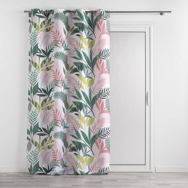 Žalios spalvos/rožinės spalvos užuolaida 140x260 cm Assana – douceur d'intérieur