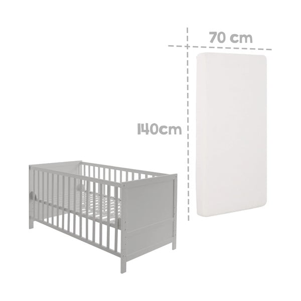 Vaikiška lovelė su baldakimu šviesiai pilkos spalvos 70x140 cm Sternenzauber – Roba-image-2