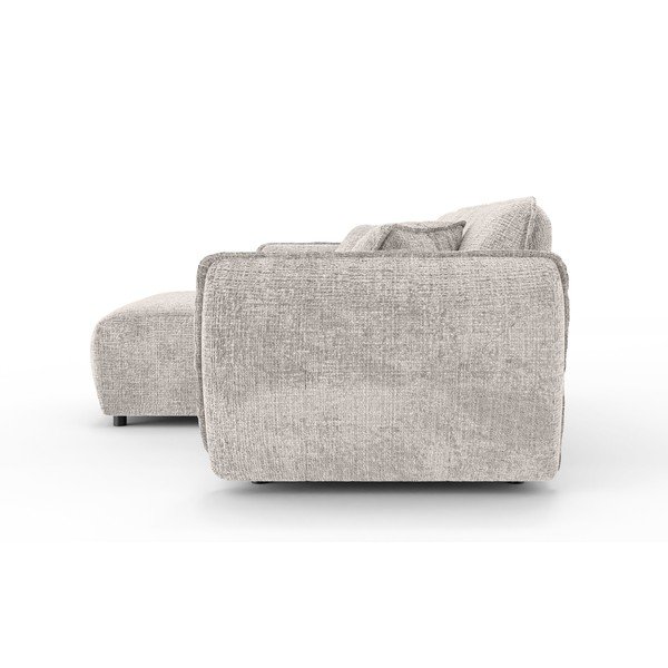 Smėlio spalvos kampinė sofa iš šenilinio audinio (su kairiuoju kampu/su gultu) Nelia – Ropez-image-3