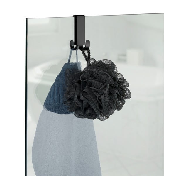 Juodas dvipusis dušo durų kabliukas Wenko Vieste-image-1