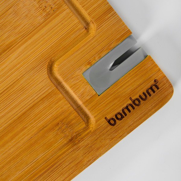 Bambukinė pjaustymo lentelė su galąstuvu, "Livada", 33x25 cm-image-1