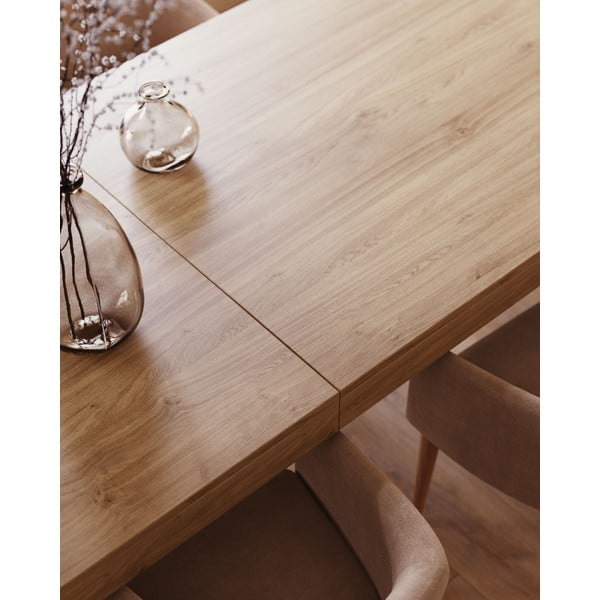 Prailginamas valgomojo stalas su papildomu stalviršiu iš ąžuolo 100x200 cm Briva – Kave Home-image-2
