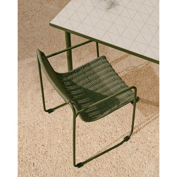 Žalios spalvos metalinė sodo kėdė Maurina – Kave Home-image-1