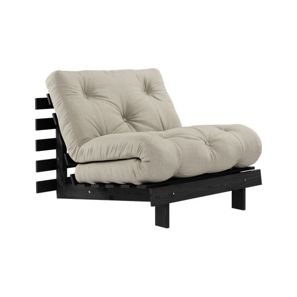 Iš lino krėslas pilkos spalvos/smėlio spalvos Roots Black Night – Karup Design