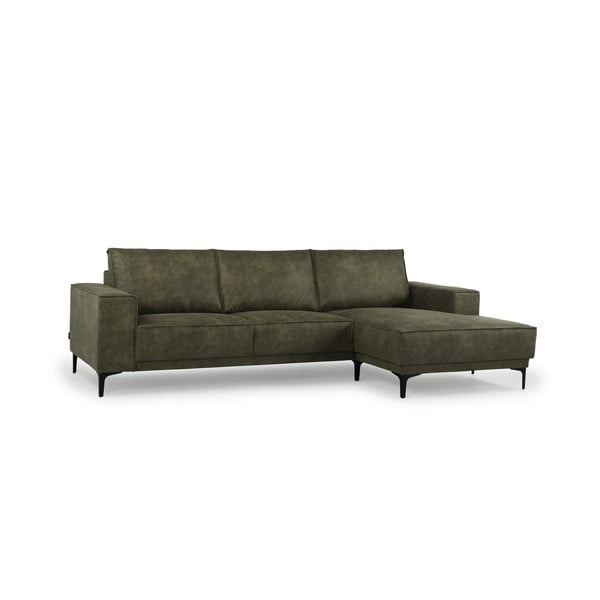 Iš dirbtinės odos kampinė sofa žalios spalvos (su dešiniuoju kampu) Copenhagen – Scandic-image-2