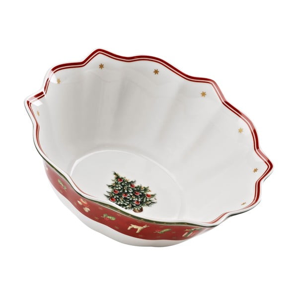 Baltas ir raudonas porcelianinis kalėdinis dubuo Toy´s Delight Villeroy&Boch, ø 32 cm