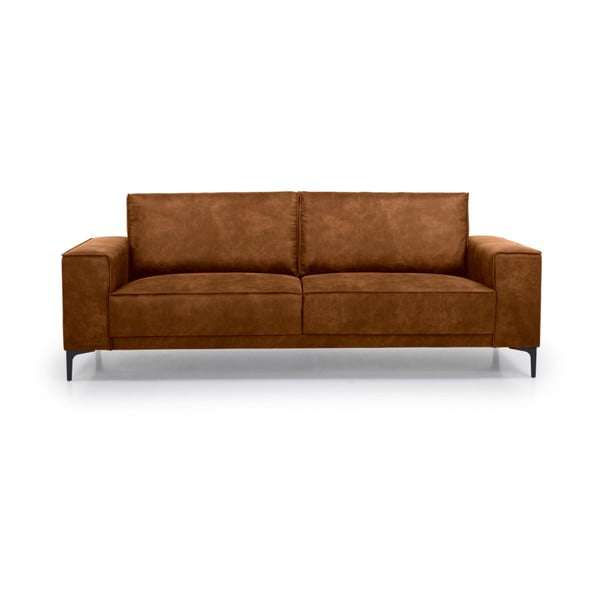 Iš dirbtinės odos sofa konjako rudos spalvos 224 cm Copenhagen – Scandic