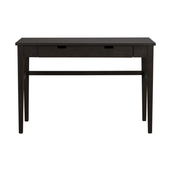 Tamsios natūralios spalvos konsolinis staliukas su ąžuolo dekoro stalviršiu 40x110 cm Garrison – Rowico-image-2