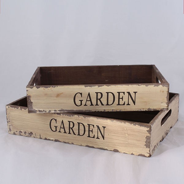 2 "Garden Time" medinių dėžių rinkinys